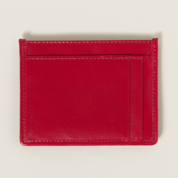 MIU MIU Matelasse Leather Card Case Red - Picture 2 of 3